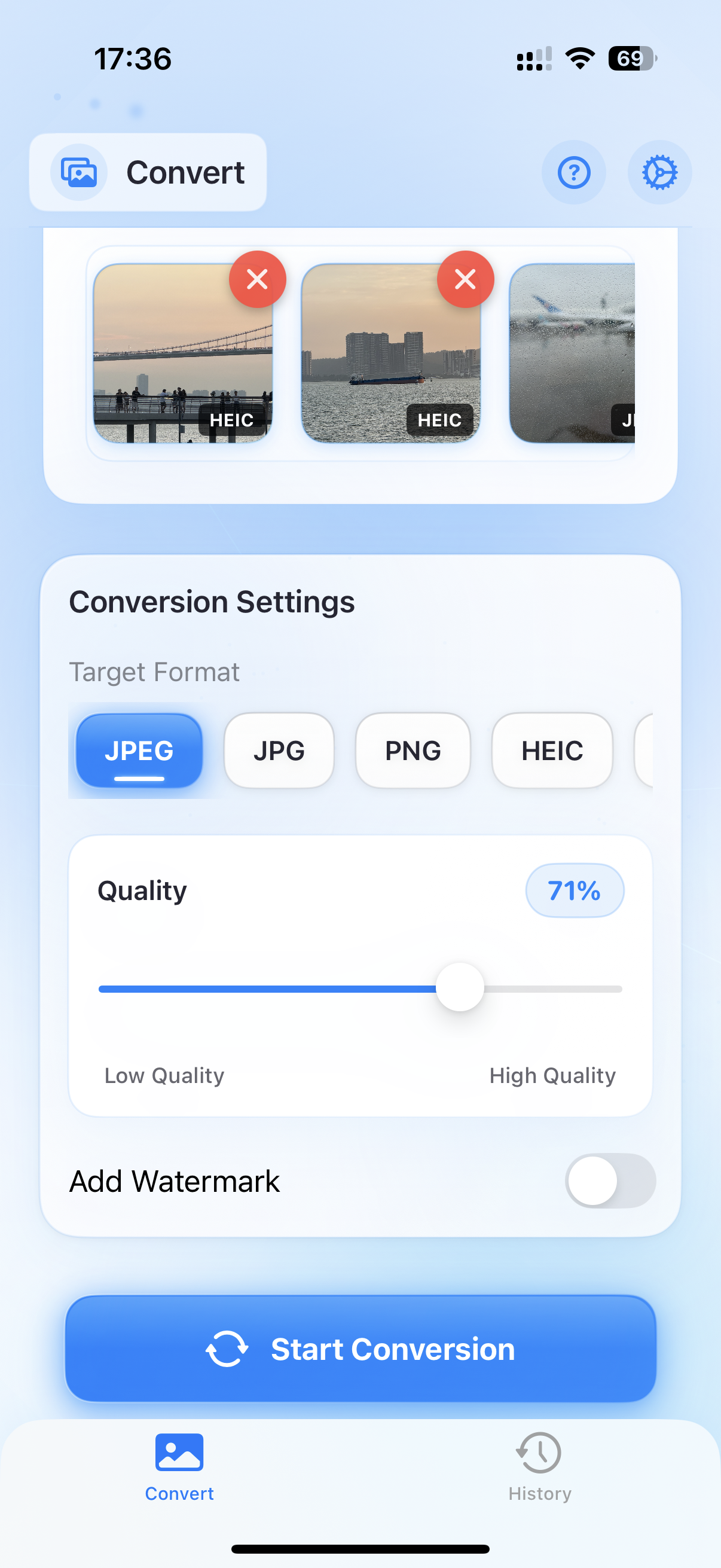 Format selection